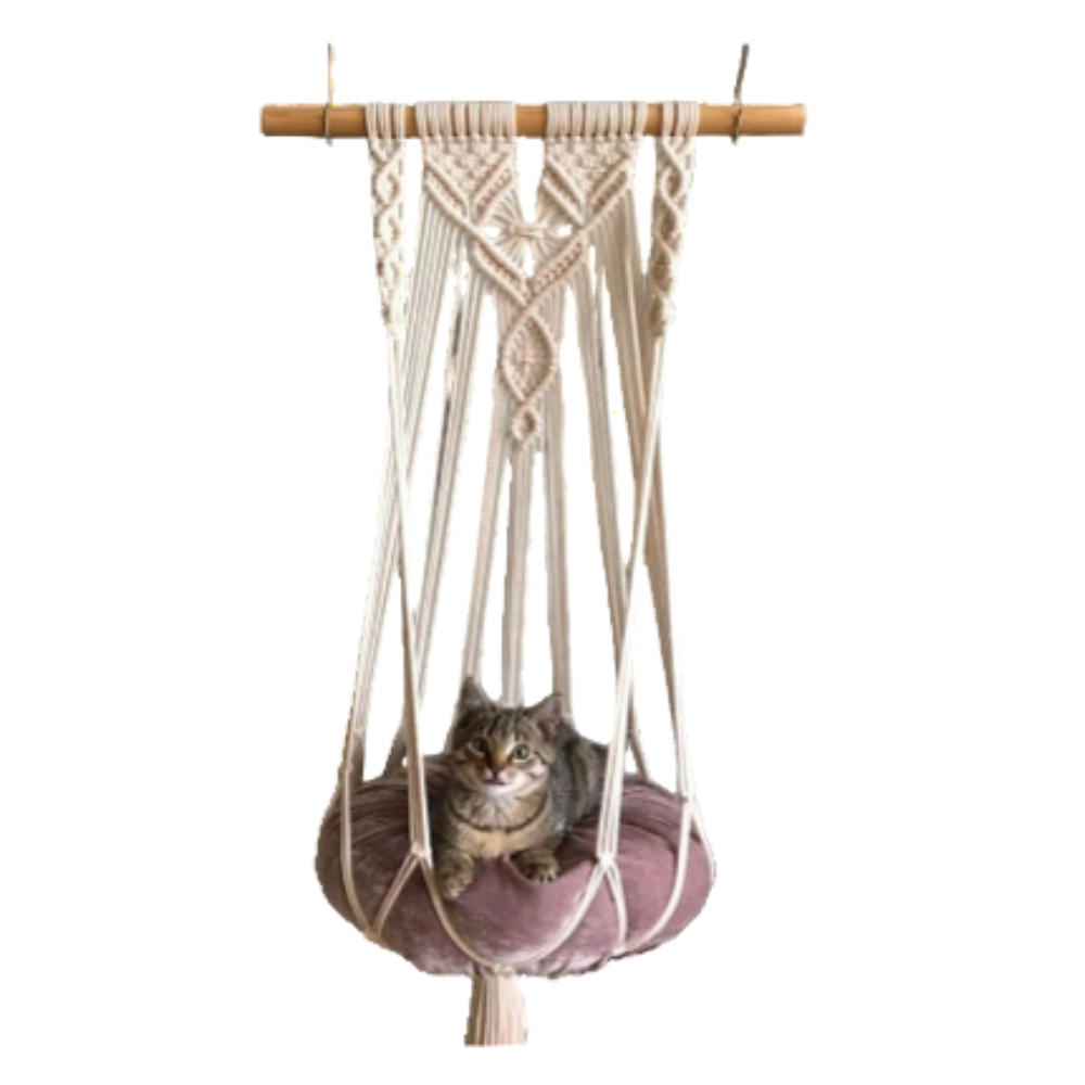 Petmoda Cat Hammock With Wooden Stick - Red.