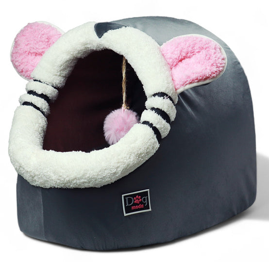 Petmoda Cat House Bed 50 cm - Mouse Shape - Grey.