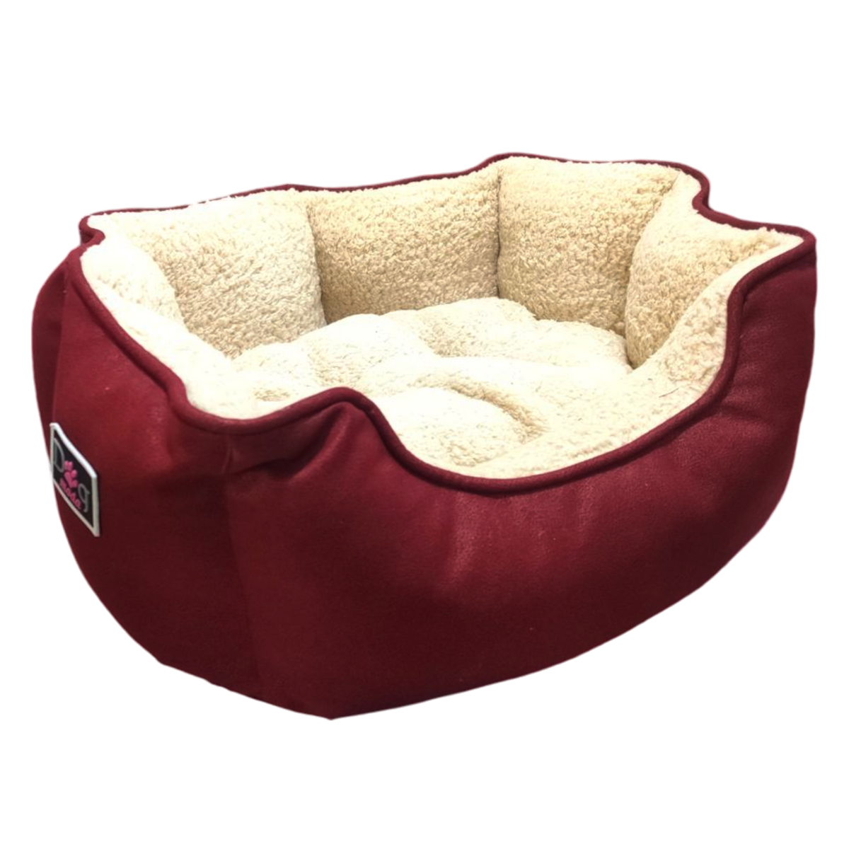 Petmoda Leather / Fur Cozy Bed 55*45 cm - Red.
