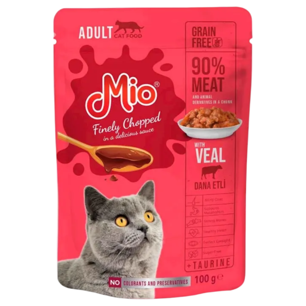 Mio Cat Wet Food Finely Chopped Veal 100g