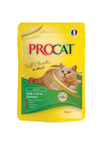 Procat Wet Food Cod&Shrimp Jelly Pouch 100g.