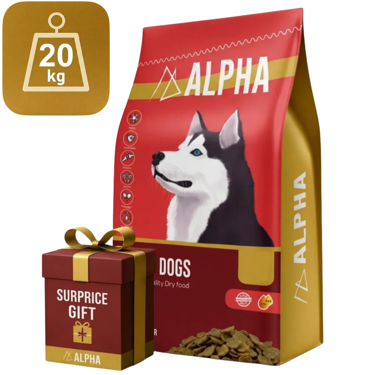 Alpha Dry Food Dog with Chicken + Surprise Gift Petfast.shop Alpha Dog Dry Food Egypt Brand Exclude Food petfast.shop Egypt PAL0013S-3 4 Kg 380.00