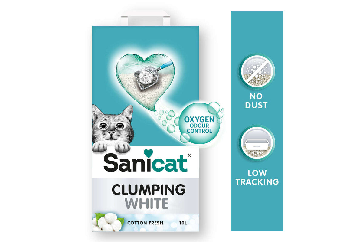 Sanicat White Clumping Cat Litter Cotton Fresh Scent 20 L.