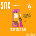 SCHESIR Stix Cream with Chicken - Treat for Cats - 6x15g = 90g.