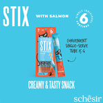 SCHESIR Stix Creamy with Salmon - Treat for Cats - 6 X 15g =90g.