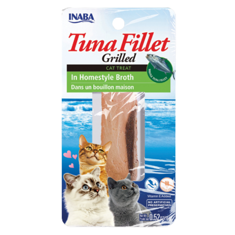 INABA Tuna Fillet Grilled cat treat packaging with images of cats on a white background