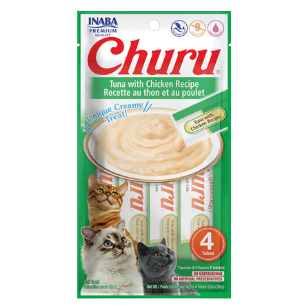 Churu Creamy Cat Treat Tuna with Chicken 4 Tubes 56g.