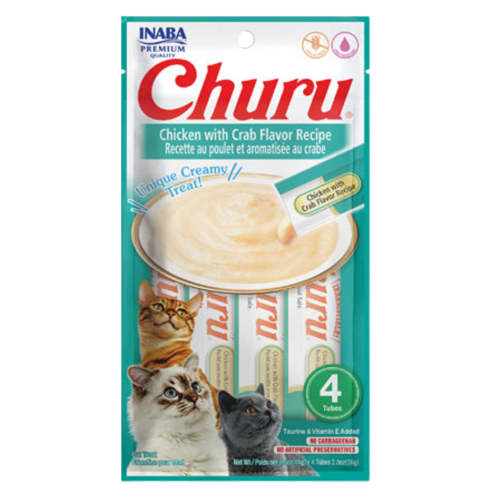 Churu Creamy Cat Treat Chicken with Crab 4 Tubes 56g.