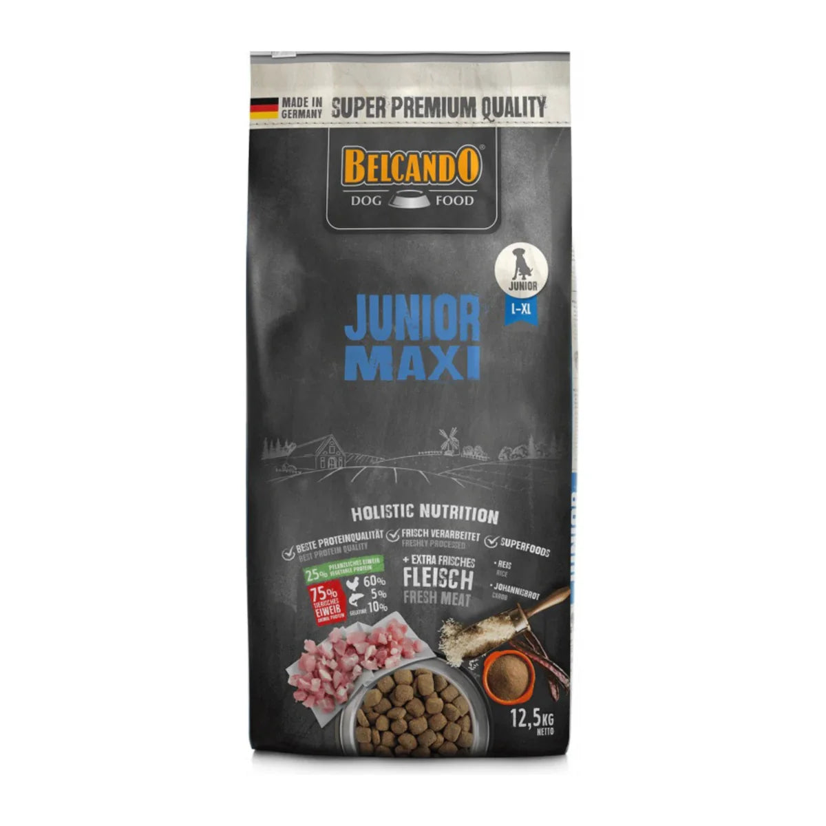 Belcando Junior Maxi Dry Food with Meat for Large to XL Breed Dogs 4 kg.