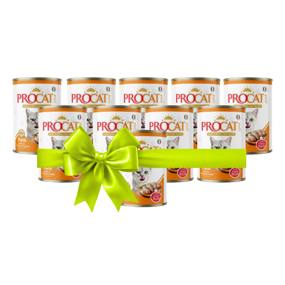 Buy 9 + Get 1 Free Procat One Wet Food for Adult Cat Pate Rich in Chicken & Turkey 400g Petfast.shop ProCat Bundles Cat Exclude Food Wet Food petfast.shop EgyptDefault Title 1080.00