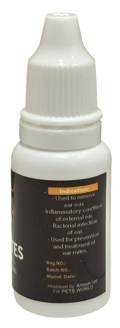 White bottle with a label on a tiled floor