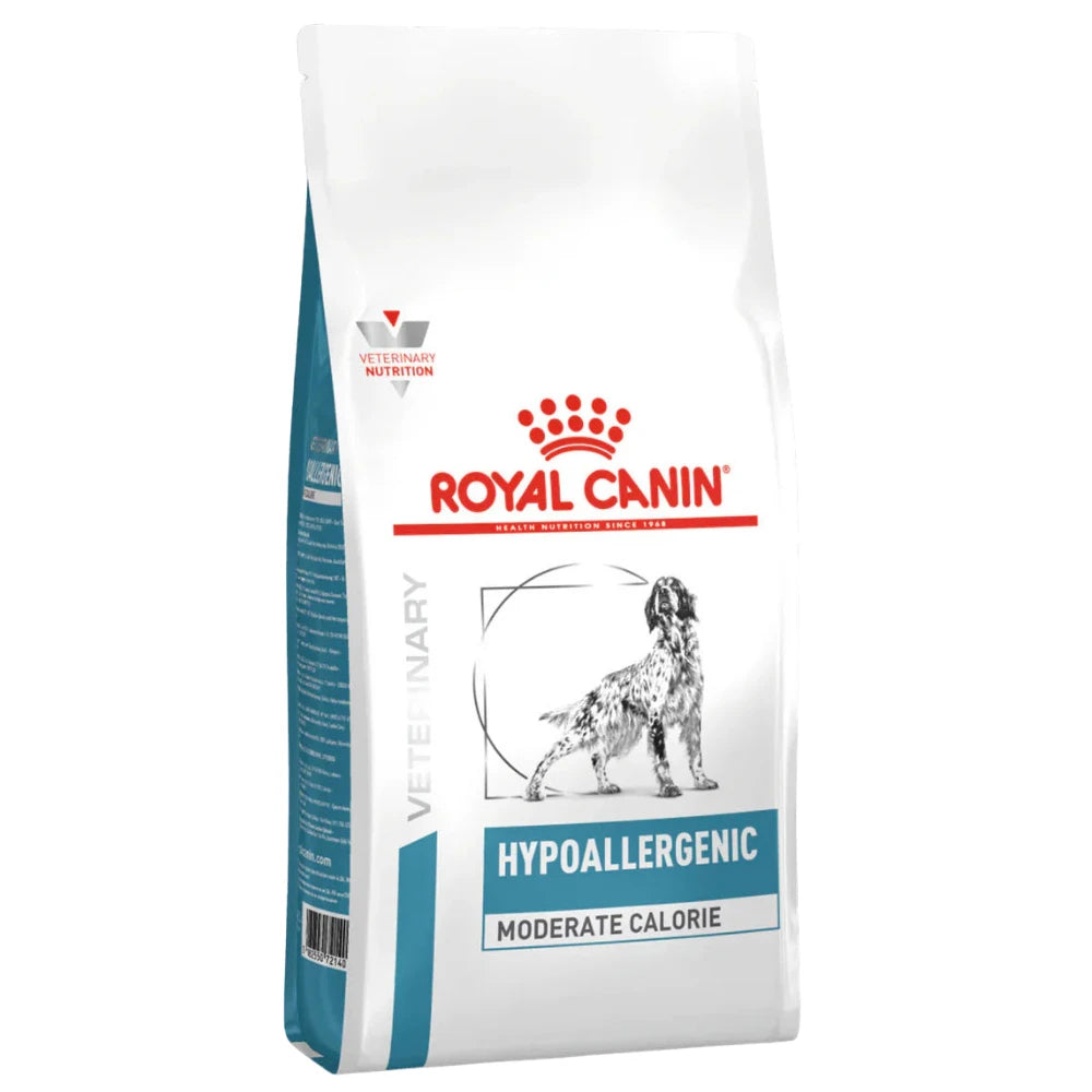 Royal Canin Hypoallergenic Moderate Calorie All Breeds Adult Dog Food 7kg.