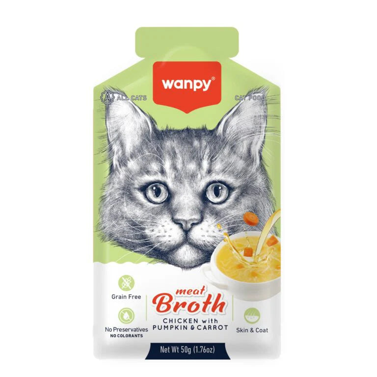 Wanpy Meat Broth Chicken with Pumpkin & Carrot for Cats 50gm.