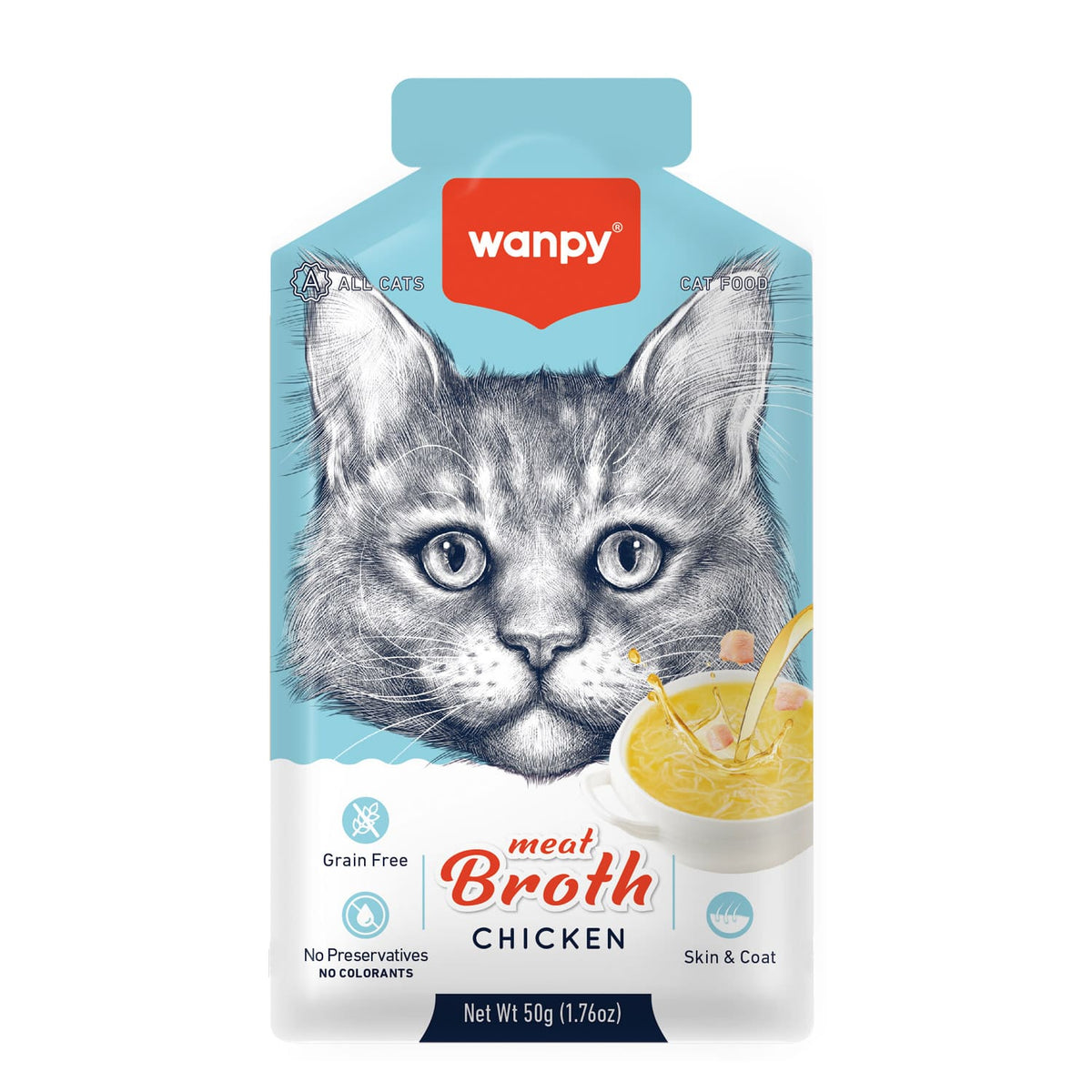 Wanpy Meat Broth Chicken for Cats 50gm.