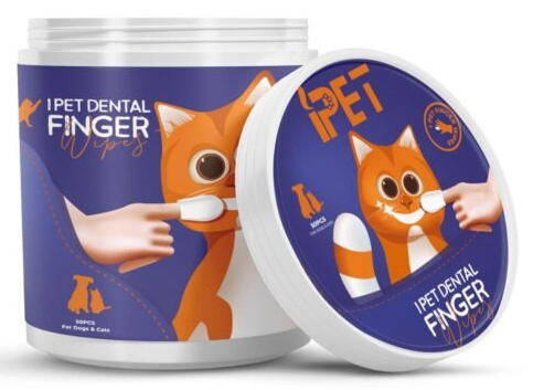 IPet Dental Finger Wipes for Dogs and Cats,50 Pcs