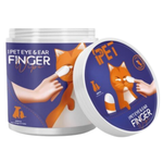 I Pet Eye & Ear Finger Wipes packaging with a cat illustration on a white background