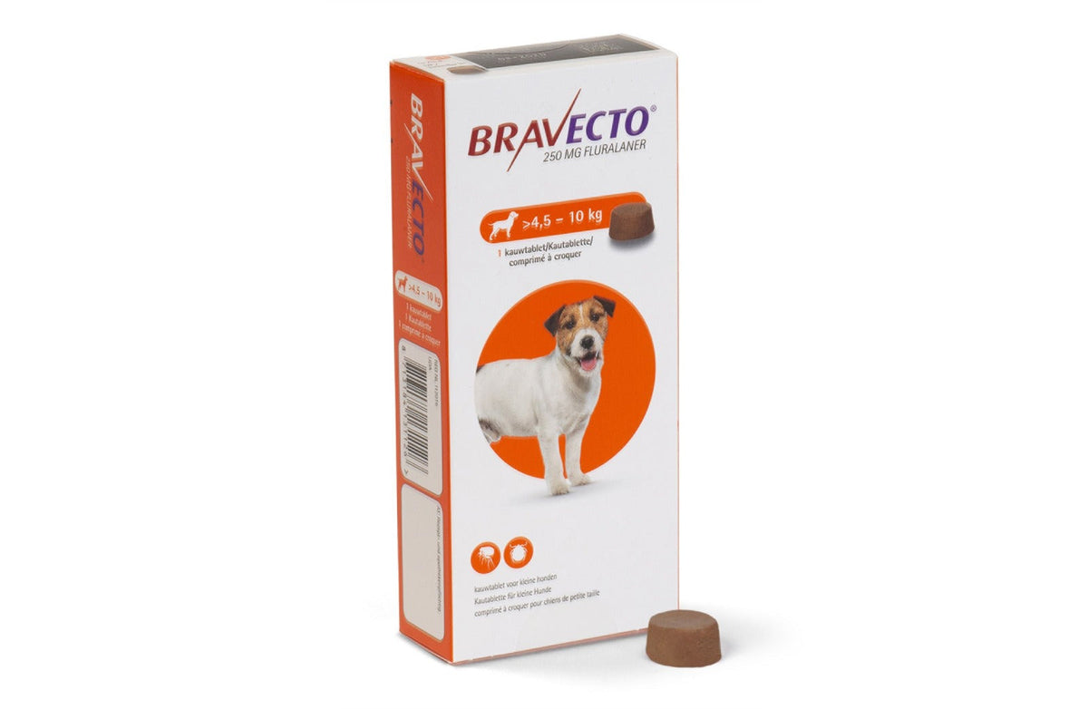Bravecto MSD 4.5-10Kg Adult Dog Flea & Tick Treatment - 1 Tablet.