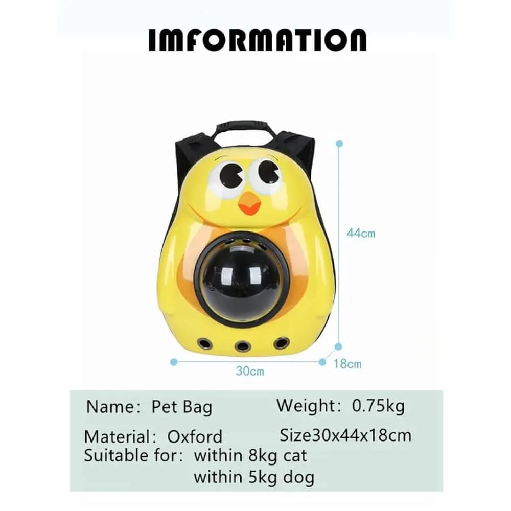 Pet bag with cartoon design on a white background