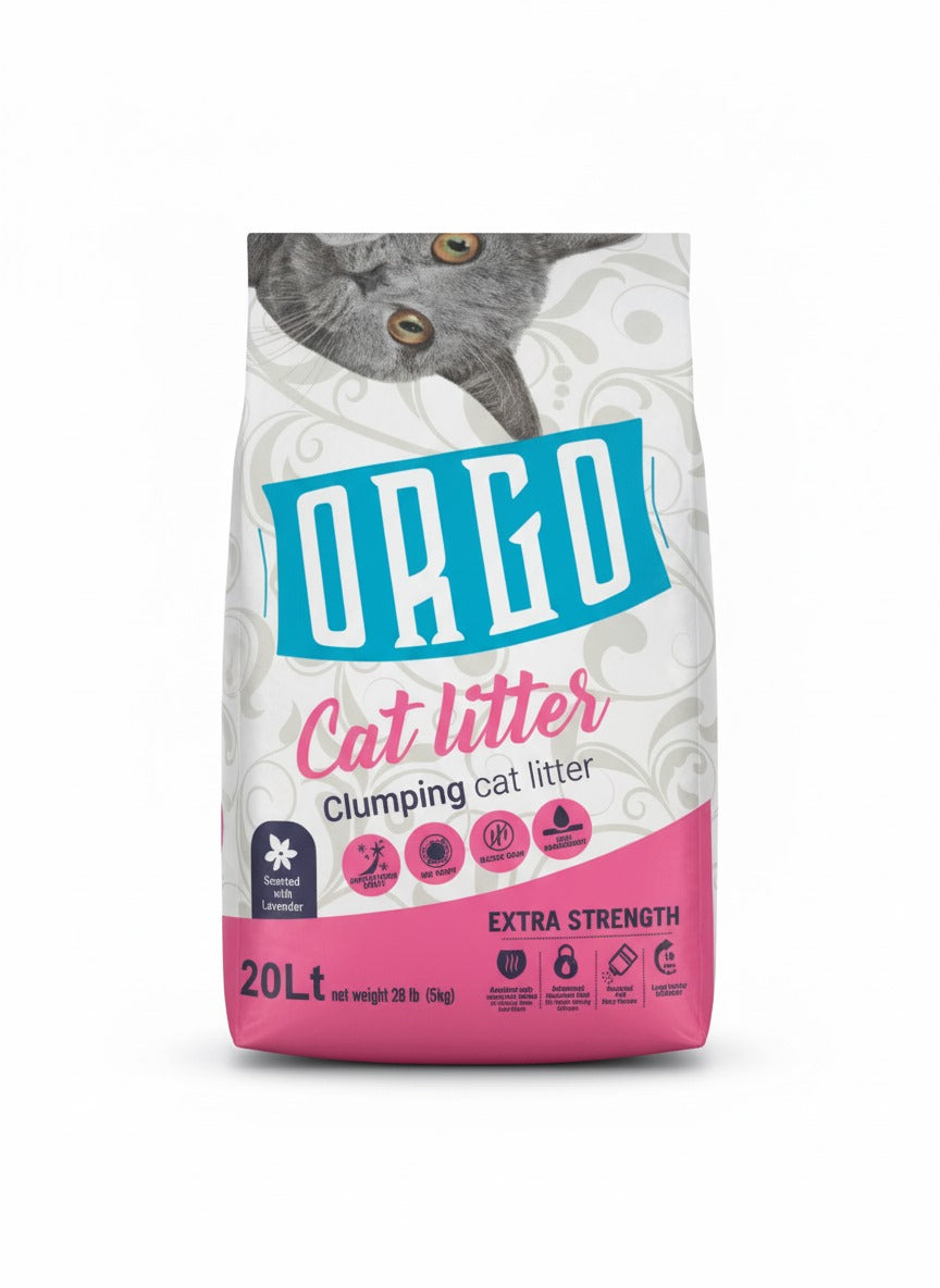 orgo white cat litter lavender 20l.
