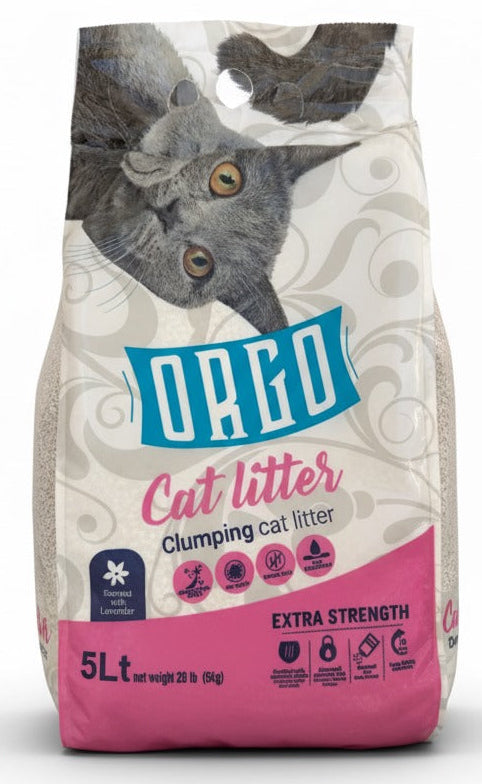 orgo white cat litter lavender 5l.