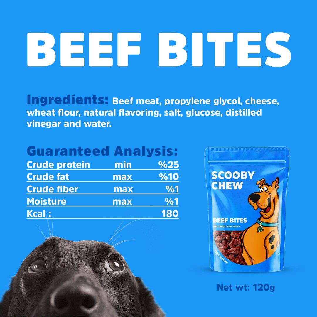 Scooby Chew Beef Bite Dog Treats 120 gr.