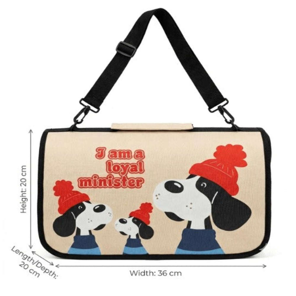 Nunbell Pet Hand Bag Cute Dog Print 30*20*20 Cm
