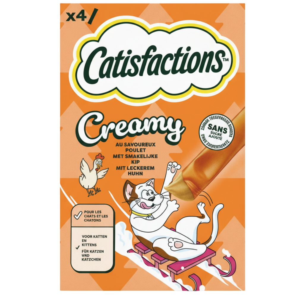 Catisfactions Creamy Treat For Cats With Chicken 4 Tubes 4*10 g Petfast.shop Catsisfactions Cat Creamy Treat Exclude Exclusive Treats petfast.shop EgyptDefault Title 275.00