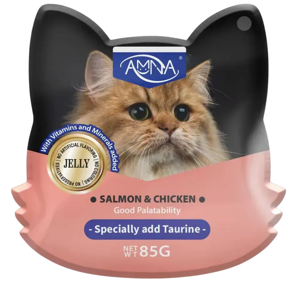 Amna Cat Wet Food No Artificial Flavoring With Salmon & Chicken In Jelly 85 g Petfast.shop amna Cat Exclude Exclusive Food Wet Food petfast.shop EgyptDefault Title 0.00