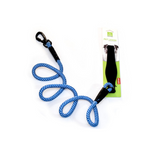 Blue pet leash with packaging on a white background