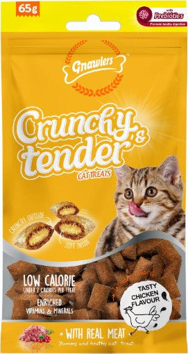 Gnawlers Crunchy & Tender Cat Treats Chicken 65g