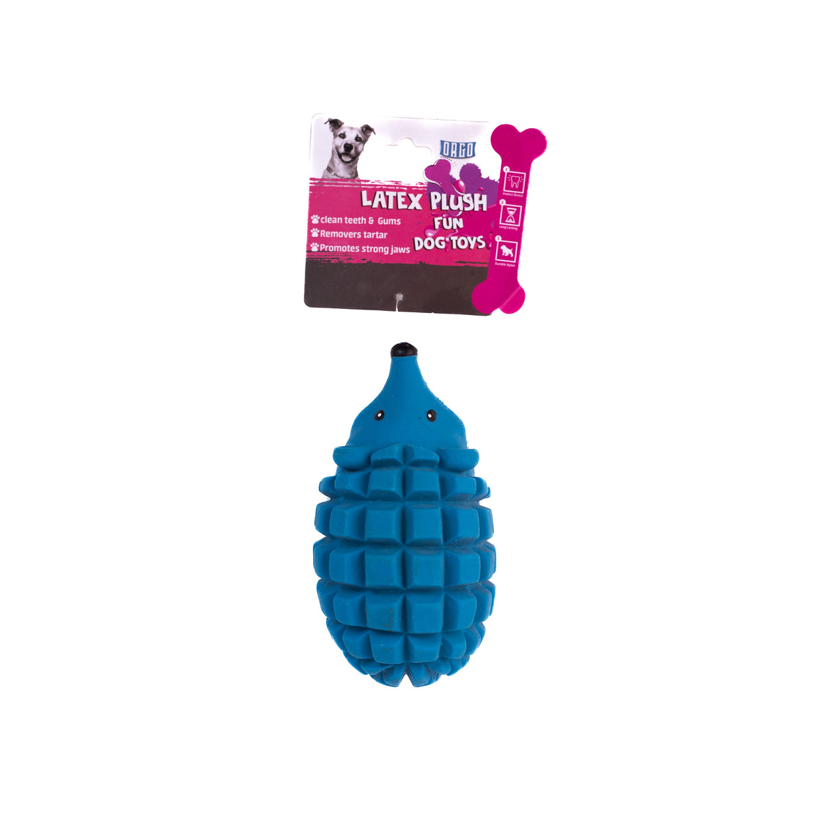 Orgo Latex Plush Hedgehog toy.