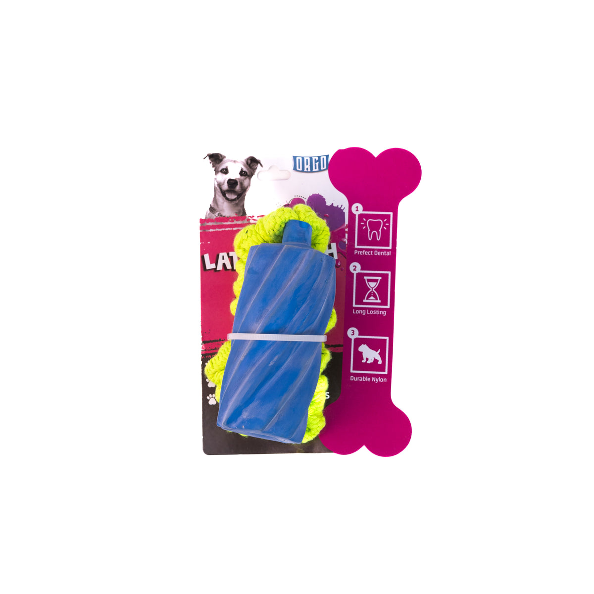 Orgo Latex Plush Stick With Elastic Rope Dog Toy.