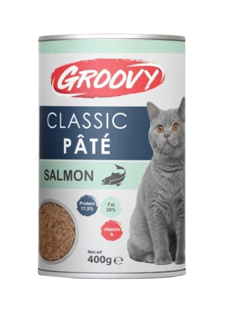 Groovy Wet Food For Cats Classic pate salmon 400g.