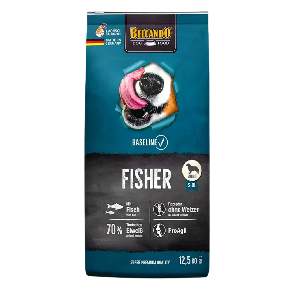 Belcando Baseline Fisher Dry Food with Fisher for S to XL Breed Adult Dogs 12.5 kg.