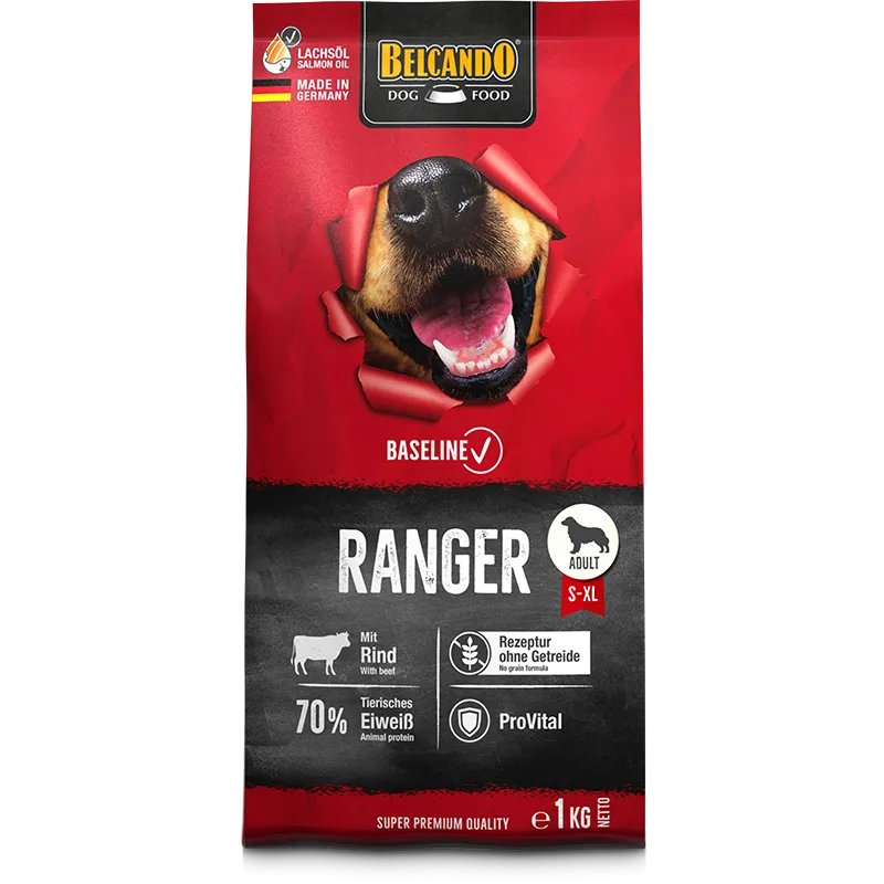 Belcando Baseline Ranger Gf Dry Food for adult S to XL with beef 12.5 kg + 1 kg FREE