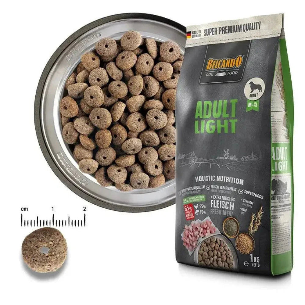 Belcando Light Dry Food with Poultry and Fish for Medium to XL Breed Adult Dogs 4 kg.