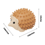 Hedgehog-shaped toy with measurements on a white background