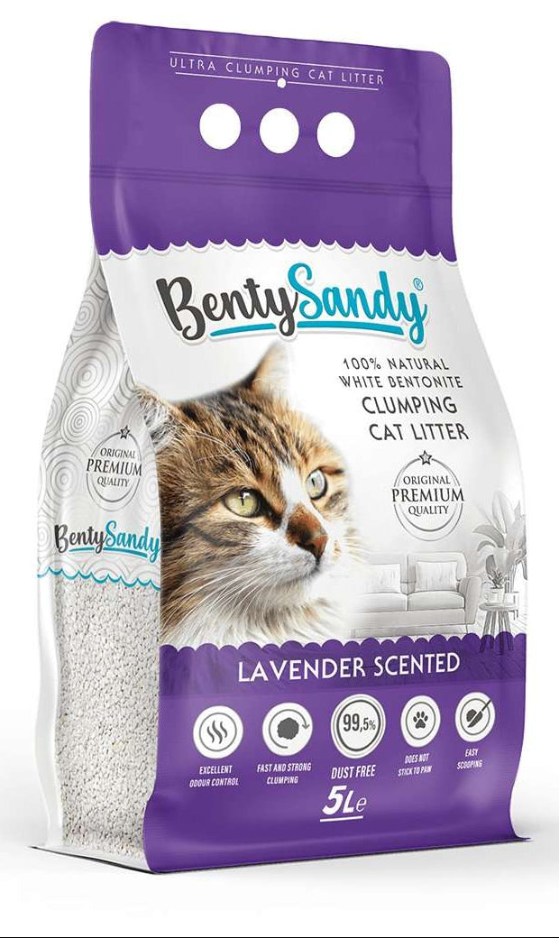 Benty Sandy Cat Litter 5L (LAVENDER SCENTED).