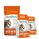 Bentley Sandy cat litter packages on a white background