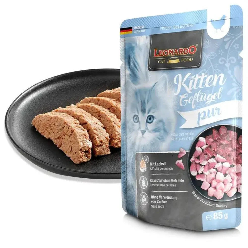BUY 9 + 1 FREE Leonardo Wet Food Kitten with poultry 85 g