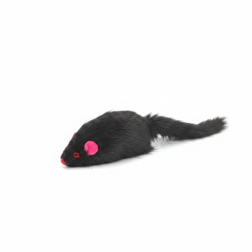 Black Cat Toy Mouse - Front View