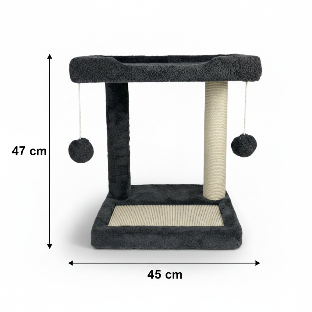 Black cat tree with measurements 47cm x 45cm