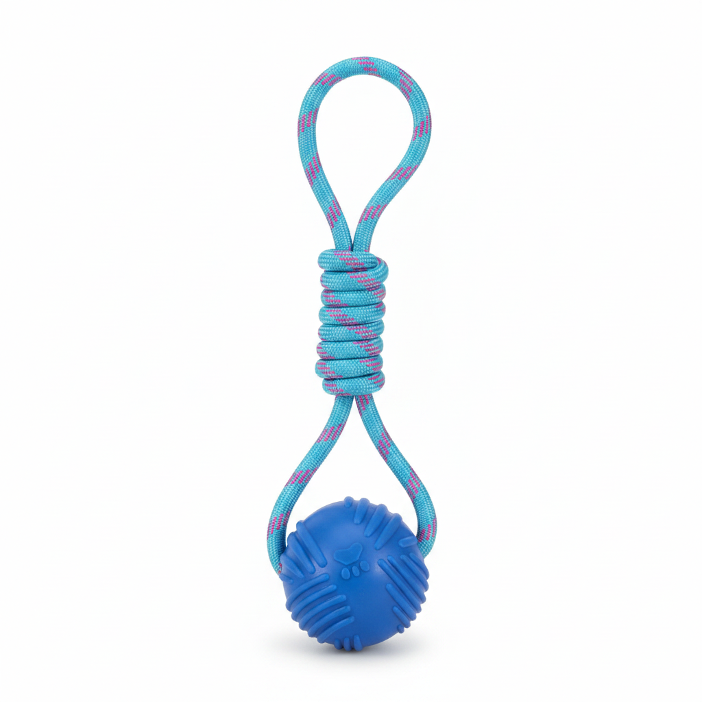 Bomei Pet Dog Ball with Rope Toy