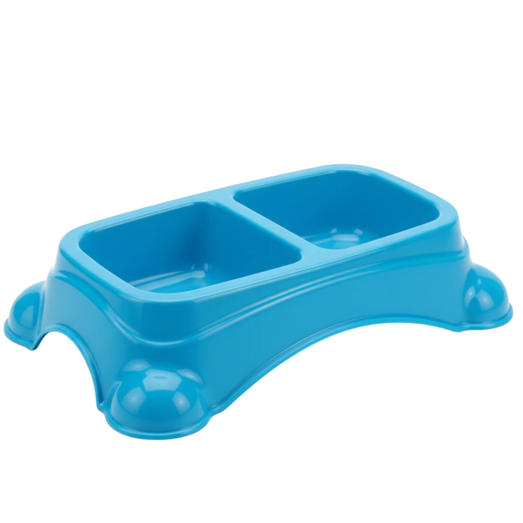 Blue Elevated Pet Bowl - White Background