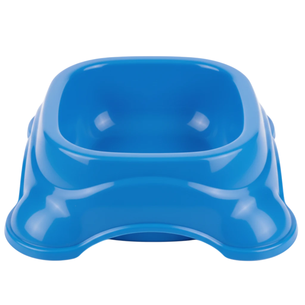 Blue Pet Food Bowl - White Background