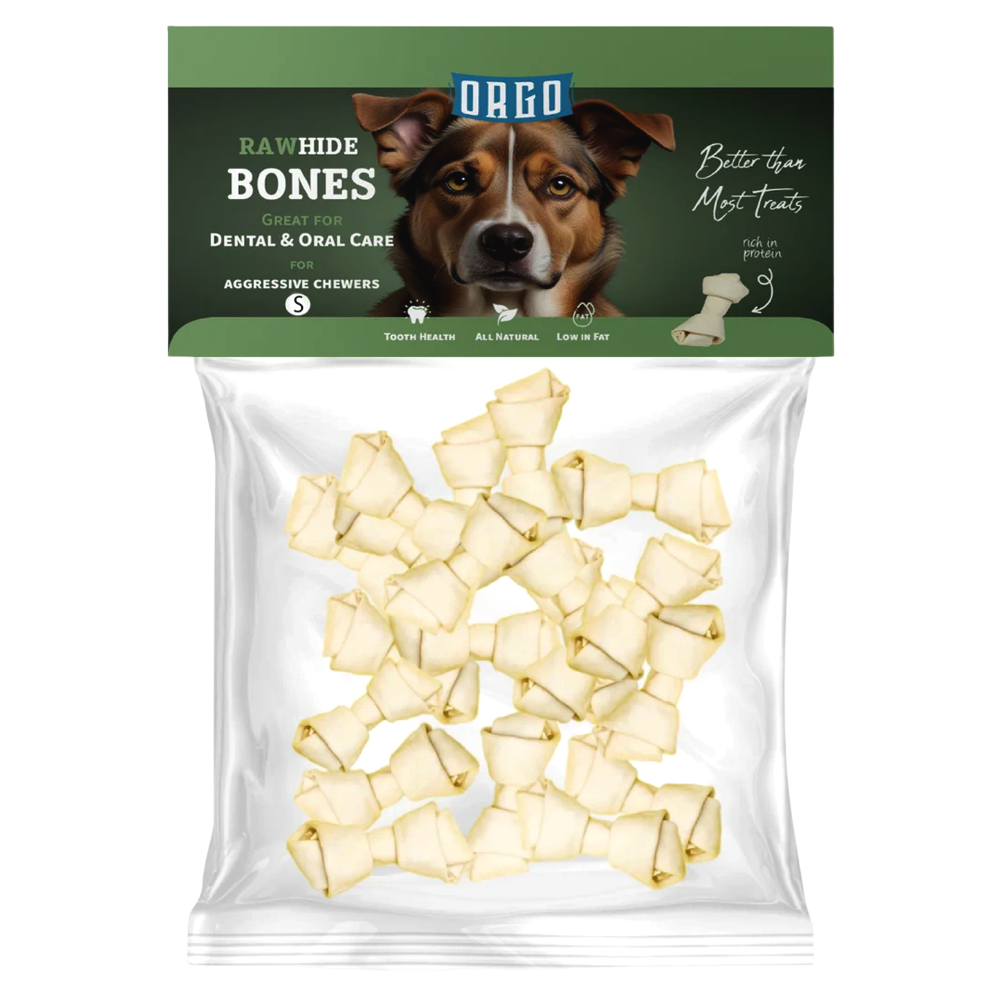Orgo Rawhide Bones For Dog Dental Oral Care 200g Small.