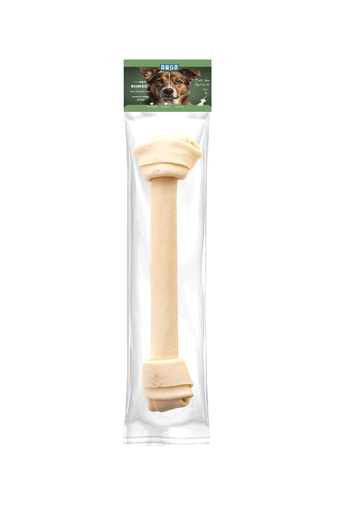 Orgo Rawhide Bones For Dog Dental Oral Care 1 PC XXXL.