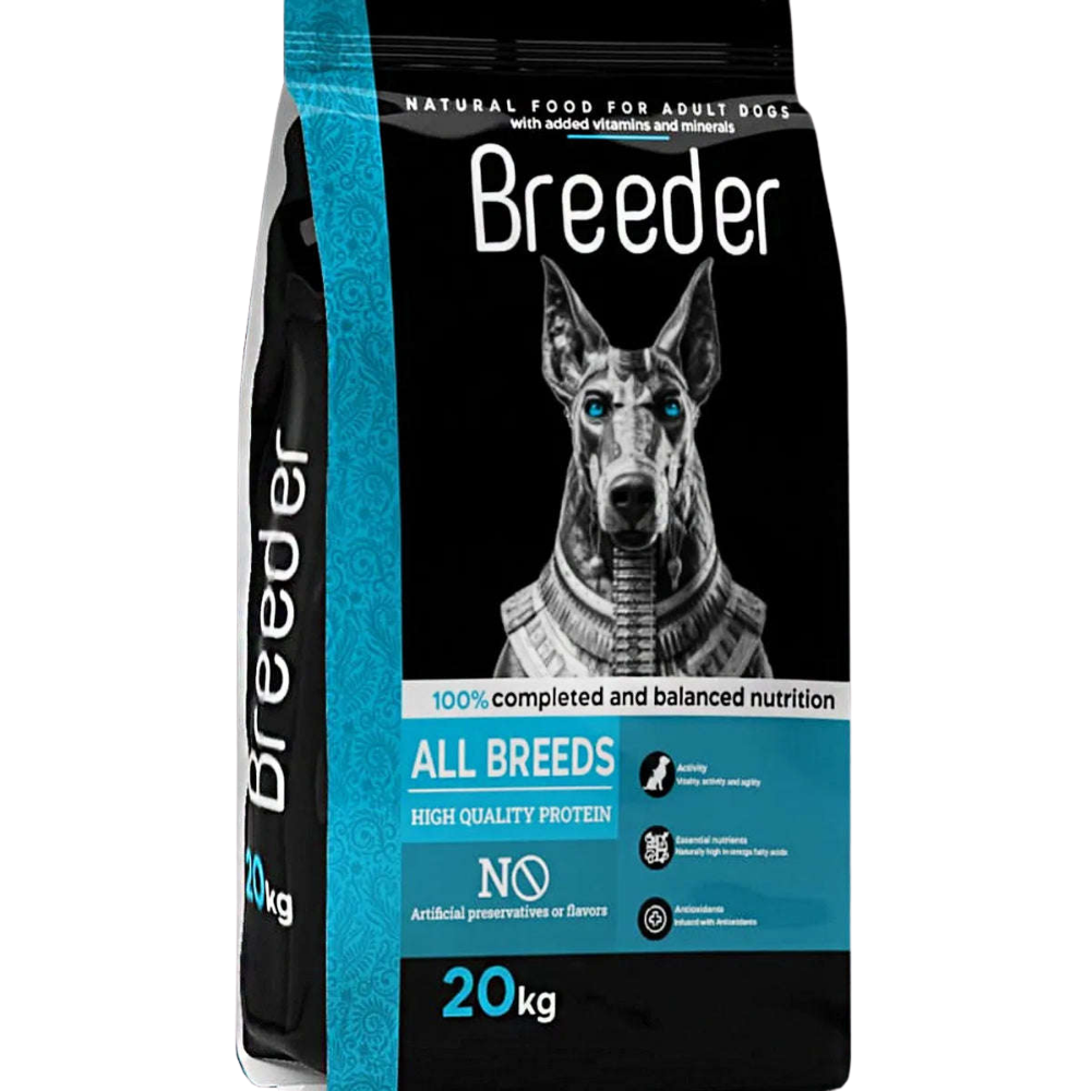 BREEDER -Natural dry Food For Adult Dog 20Kg.