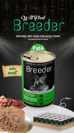 breeder pate canned food for adult dog mix meat 400g.