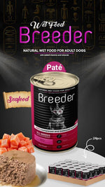 breeder pate canned food for adult cat seafood 400g.